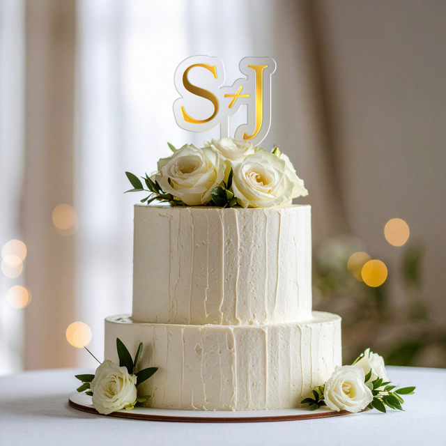 Caketopper Stil 2 Initialien